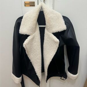 12th Tribe Leather Sherpa Jacket